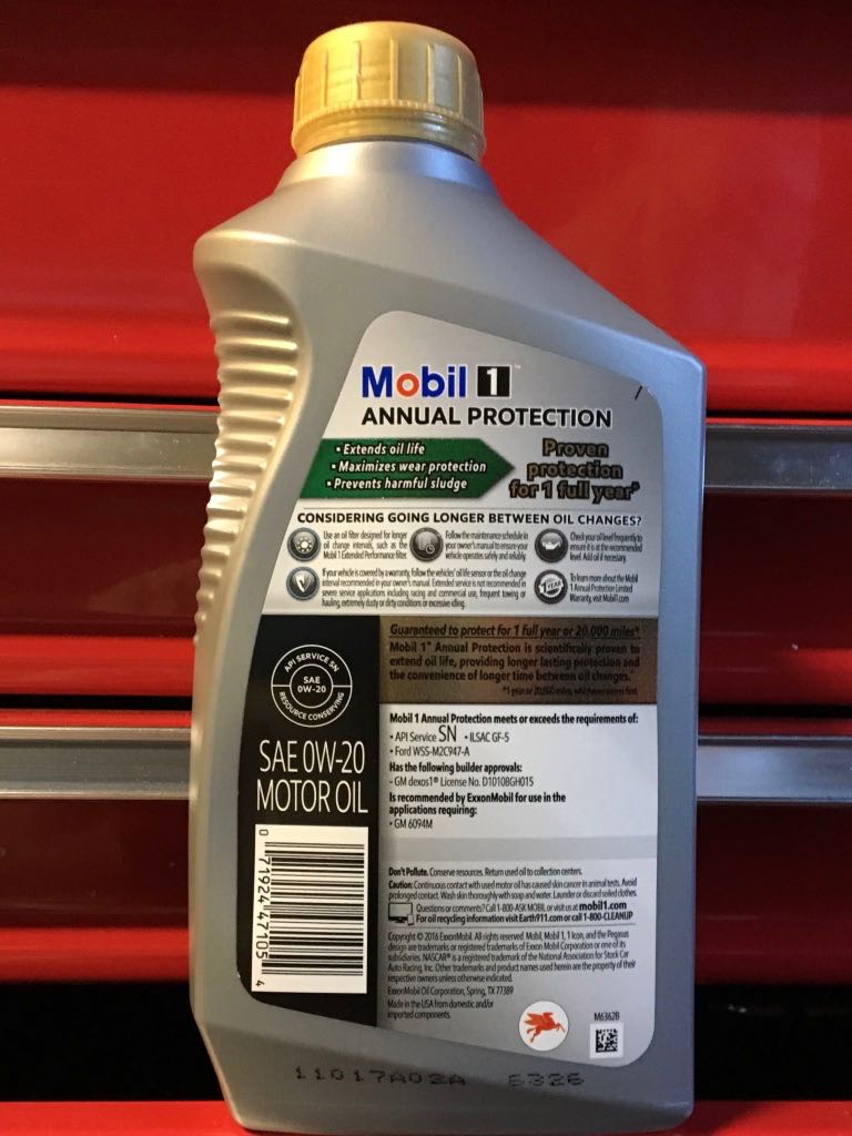 Mobil 1 0W/20 Annual Protection Virgin Oil Bob Is The Oil Guy